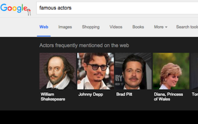 Google's Knowledge Graph carousel for famous actors